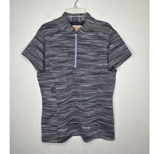 Sport Haley black white spacedye short sleeve polo shirt  medium golf pickleball